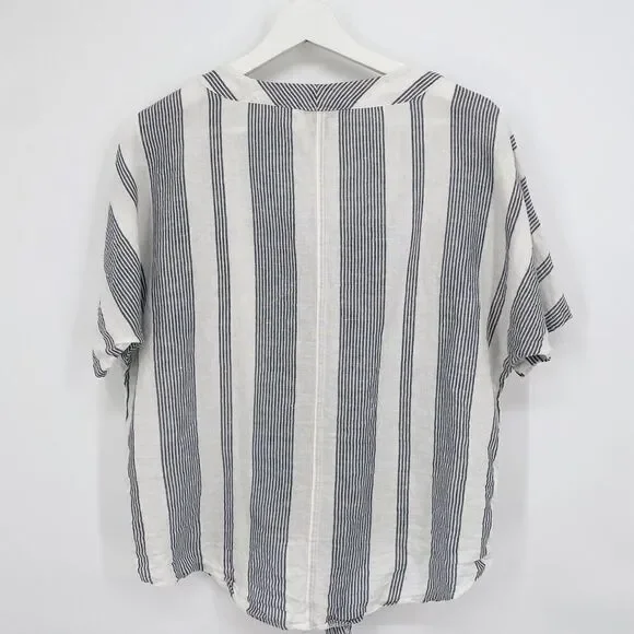 Eddie Bauer Women's Beach Light Linen Tie-Front‎ Top M - Picture 2 of 4